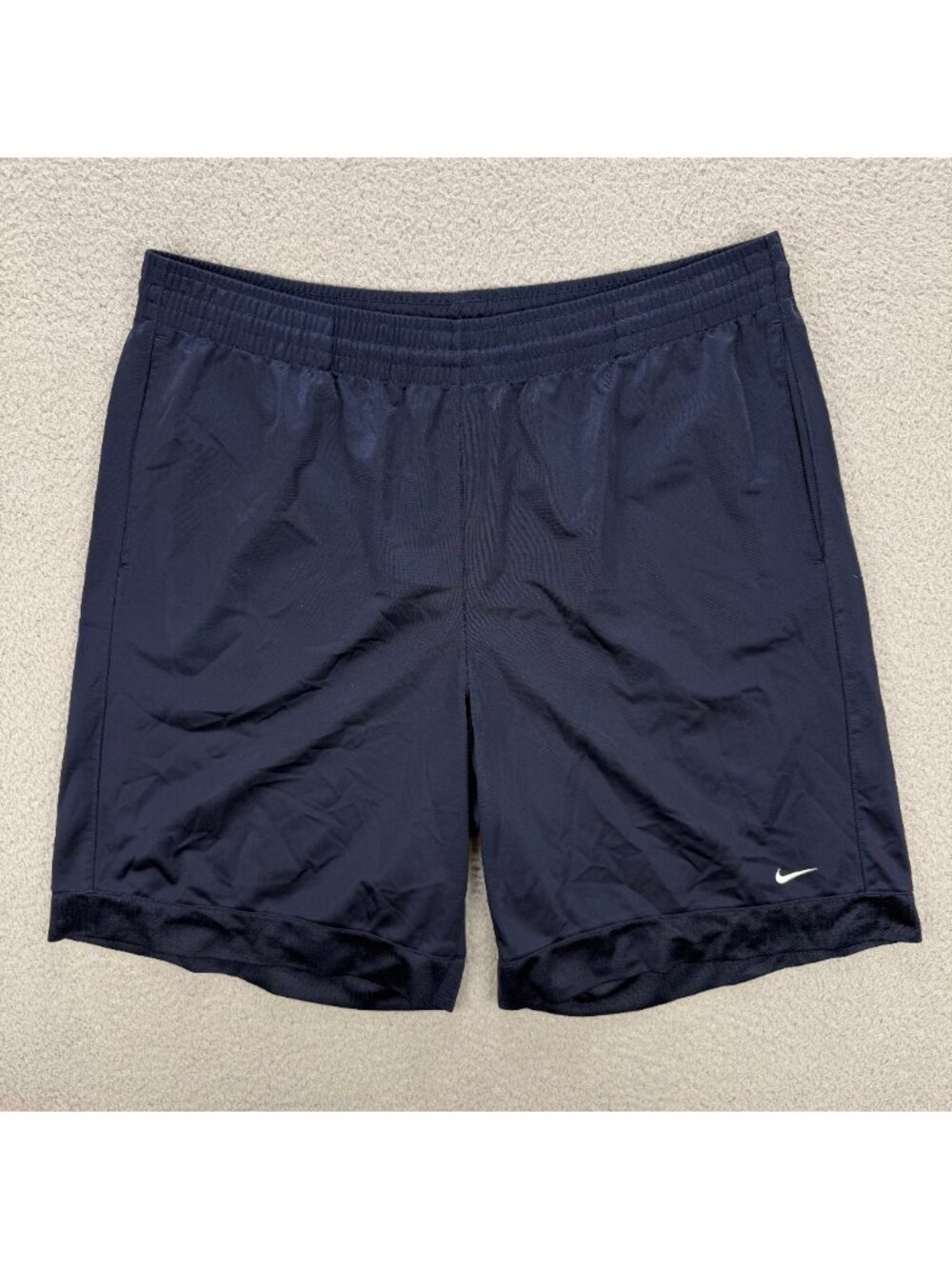Vintage Nike Shorts Mens Extra Large XL Navy Blue Silver Tag Basketball Y2K